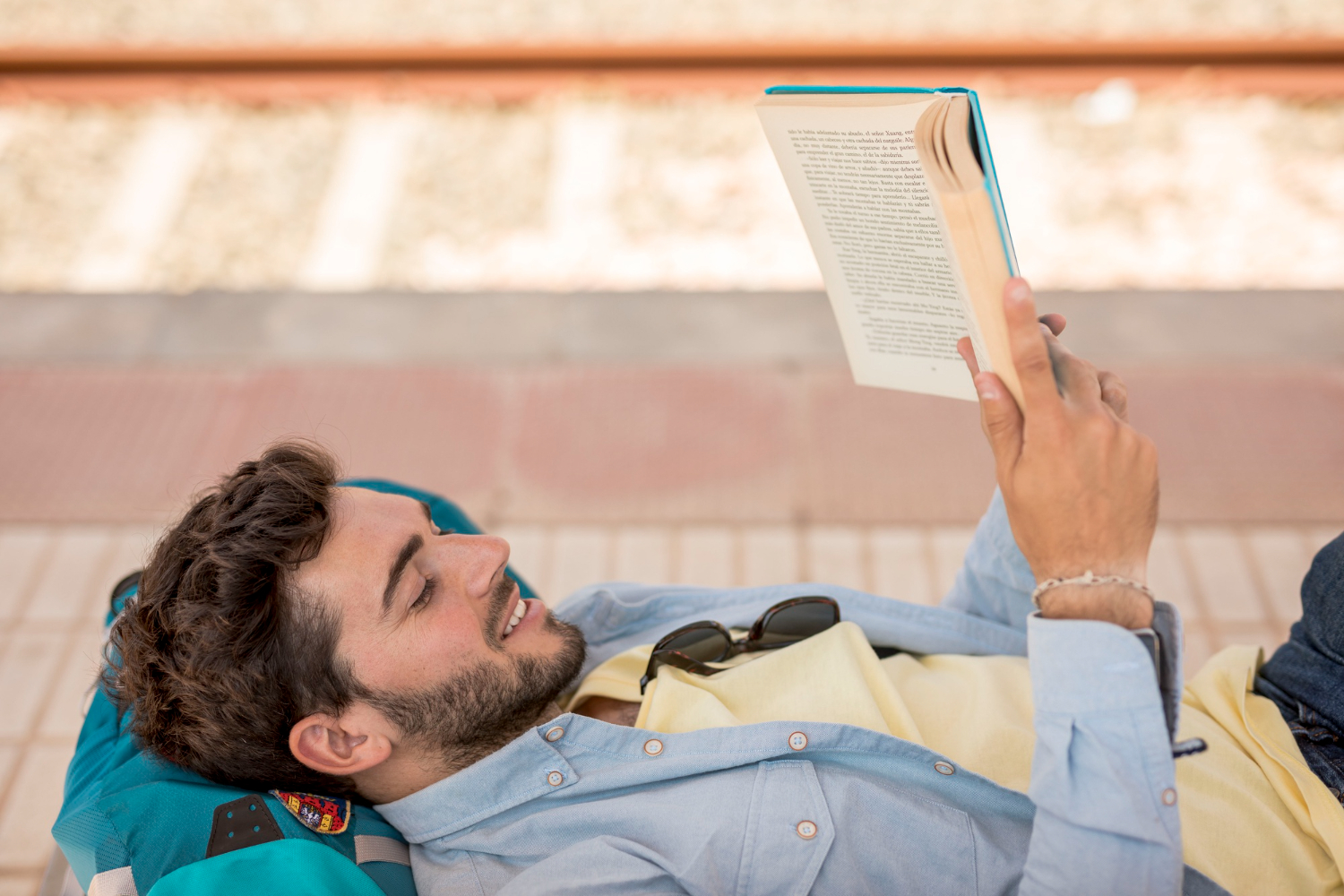 man enjoying peaceful time without a phone