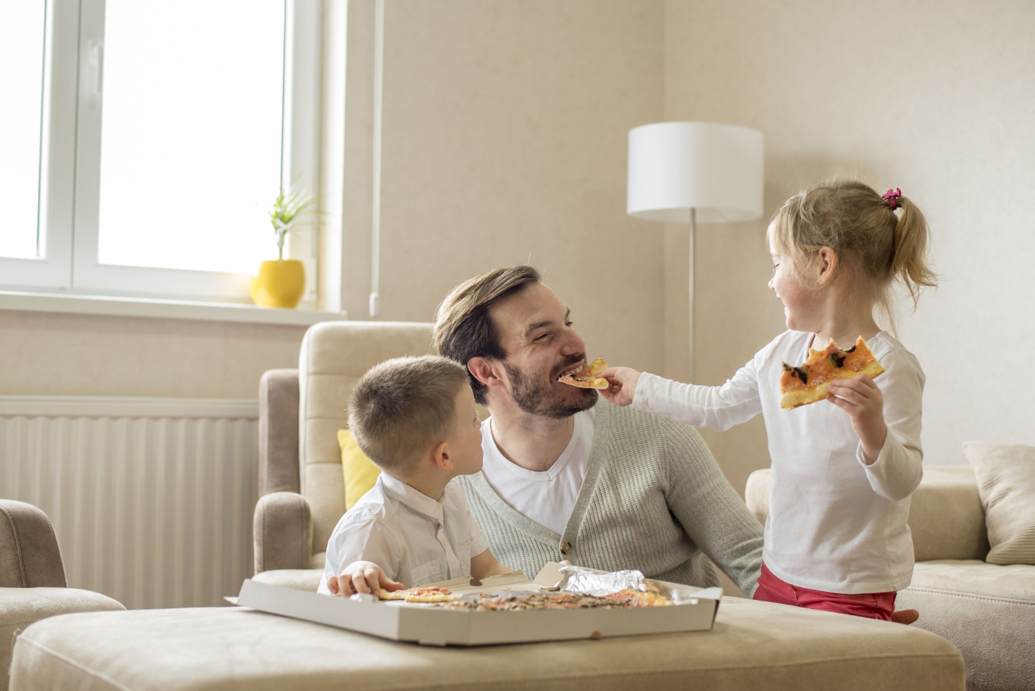 family having quality time with no phones.